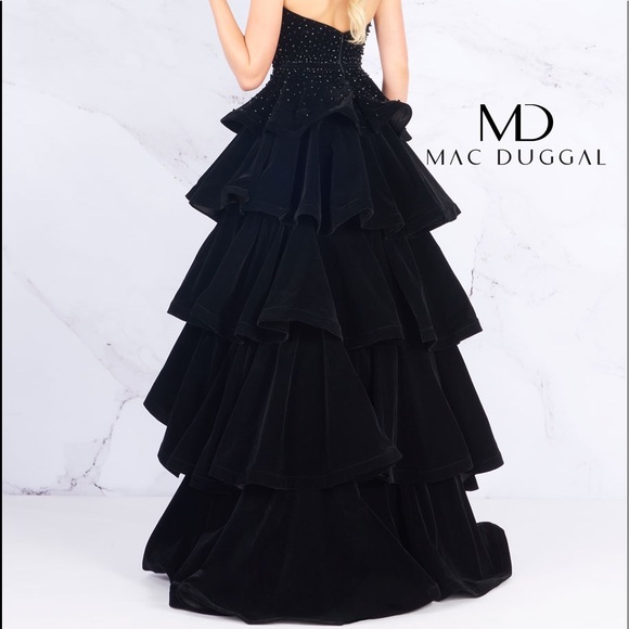 Mac Duggal Velvet Ball Gown/Prom Dress - Picture 3 of 4